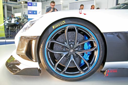 Rimac Concept S,8,front wheel and brake,Zagreb Auto Show 2016.