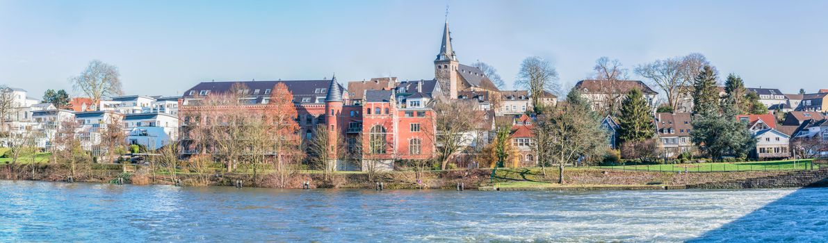 Panorama and autumn idyll City of Essen Kettwig, Germany.