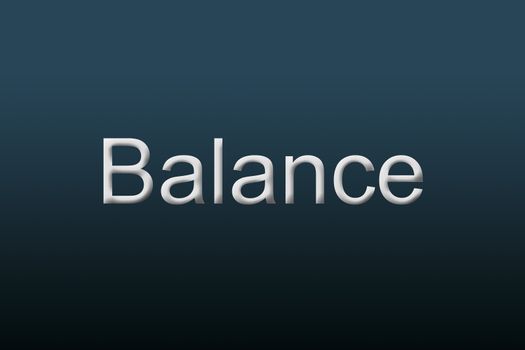 Balance written against a blue background to understand a financial concept