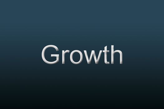 Growth written against a blue background to understand a financial concept