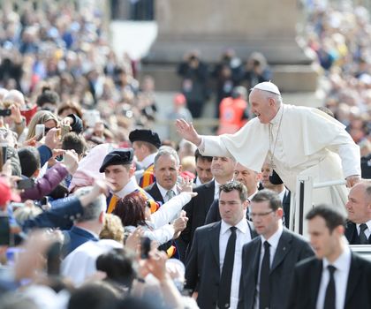 VATICAN: Pope Francis attends his Jubilee audience in Saint-Peter's Square at the Vatican on April 9, 2016.