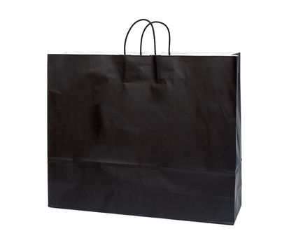 Black shopping bag on a white background