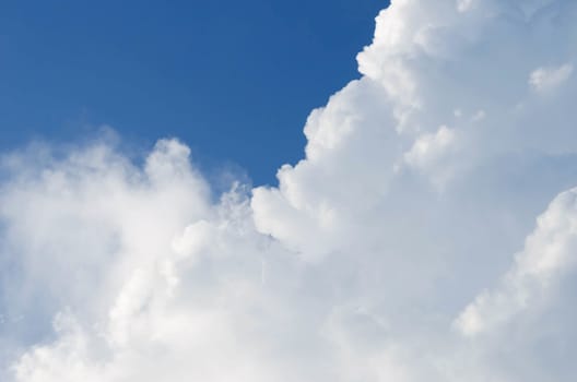 white clouds in the blue sky background