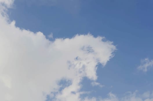 white clouds in the blue sky background
