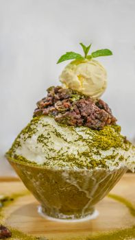 Matcha Green Tea Shaved Ice (bingsu)