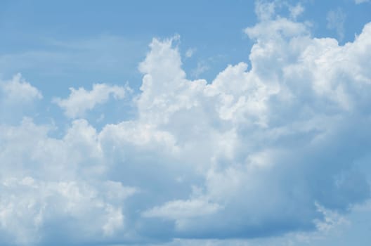 white clouds in the blue sky background