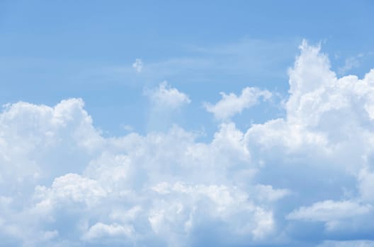 white clouds in the blue sky background