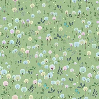 Watercolor Blossoming  Field. Seamless Pattern