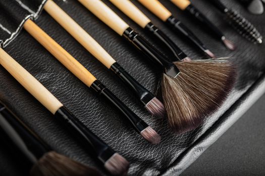 brush set for make-up close-up in packaging
