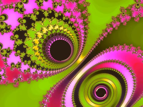 Digital computer graphic - rendering. Abstraction fractal background in a bright colors for design.