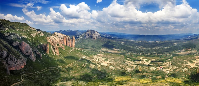 Beautiful mountain landscape.Mallos de Riglos.Spain
