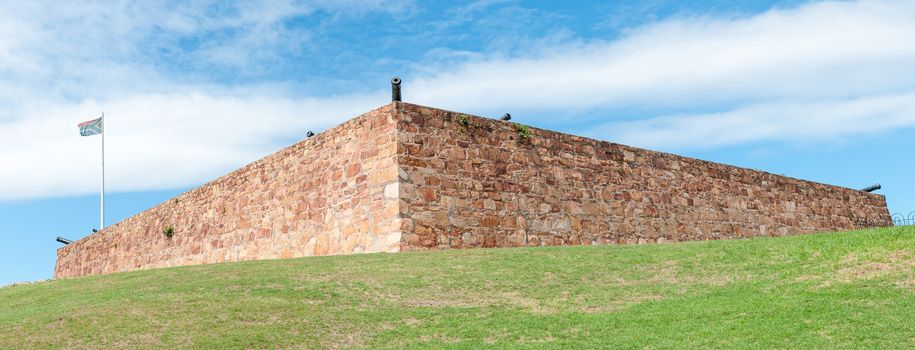 PORT ELIZABETH, SOUTH AFRICA - FEBRUARY 27, 2016: The historic old Fort Frederick is a stone fort built in 1799 by the British Forces to defend the mouth of the Baakens river