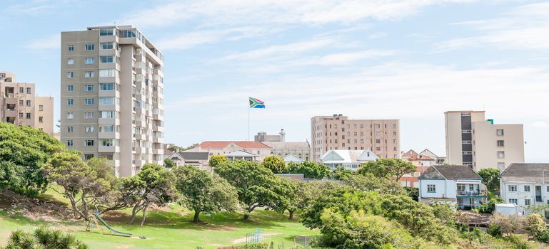 PORT ELIZABETH, SOUTH AFRICA - FEBRUARY 27, 2016: A view of the central parts of the city as seen from the historic Fort Frederick