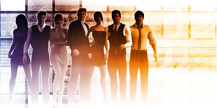 Formidable Business Team with Corporate Background as Concept