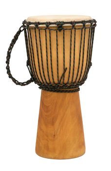 African Djembe Drum Isolated Over White Background