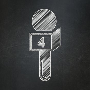 News concept: Microphone icon on Black chalkboard background