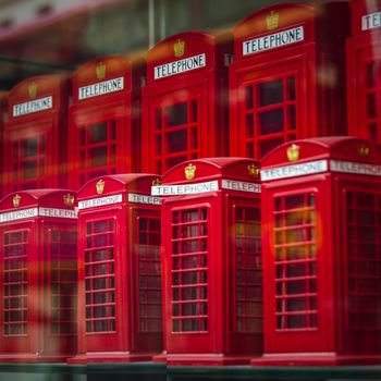 London, England Tourism Souvenirs Of Red Phone Boxes