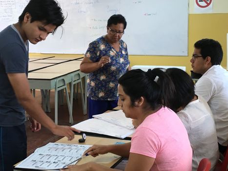 PERU, Lima: A man casts his vote at a polling station during presidential elections in Lima on April 10, 2016.Almost 23 million Peruvians in Peru and abroad are expected to decide whether Keiko Fujimori, daughter of an ex-president jailed for massacres, should become their first female head of state in an election marred by alleged vote-buying and guerrilla attacks that killed four. 