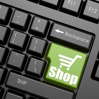 Green shop enter button image with hi-res rendered artwork that could be used for any graphic design.