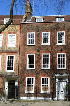 Red brick large london  townhouse