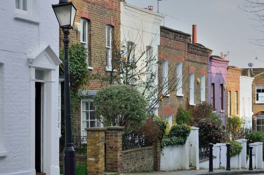 Row of English Victorian Townhouses