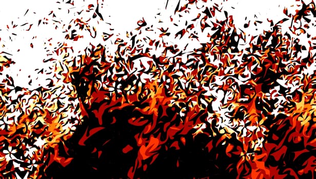 red hot fire abstract pattern with white background