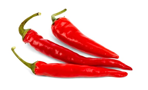 Red hot pepper on isolated white background