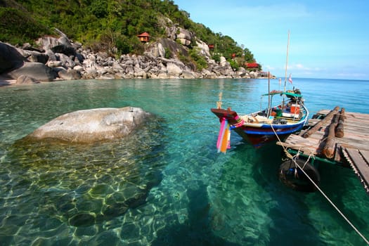 Sea at Nang Yuan island, Koh Tao, Thailand.