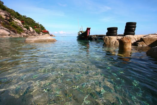 Sea at Nang Yuan island, Koh Tao, Thailand.