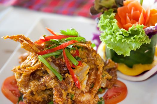 Fried crab with curry powder