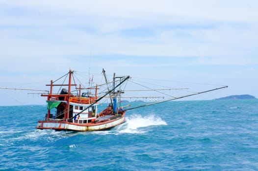 Fishing ship in Andaman sea Thailand
