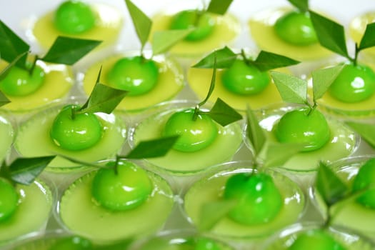 thai dessert made from stirred bean mixed with sugar and coconut in jelly-like