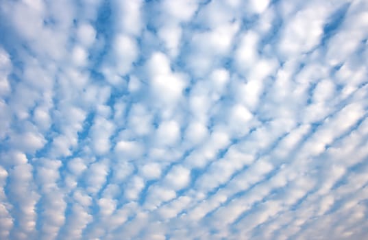 Altocumulus clouds with blue sky