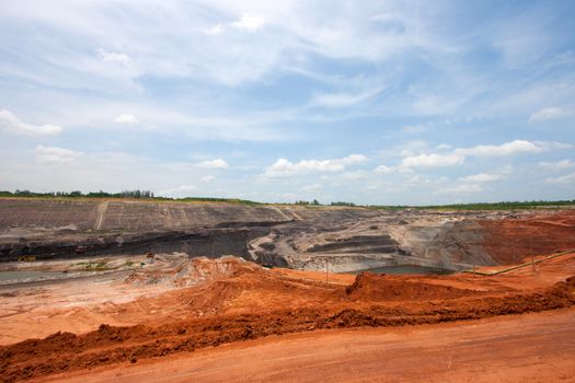 Landscape of coal mine in Mae Mo, Lampang.
