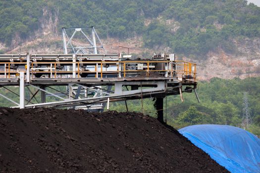 Mining industry heap of coal