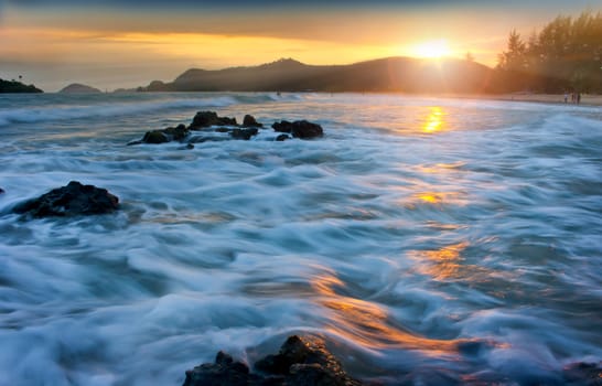 Sunset over sea in thailand