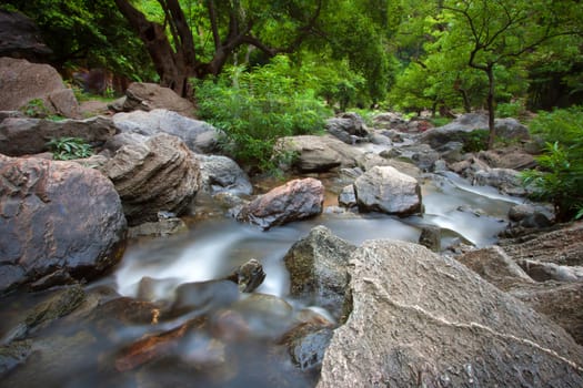 Klonglan waterfall.Beautiful waterfall of Kampangpet Province,Thailand