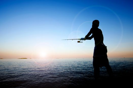 fishing in the sea