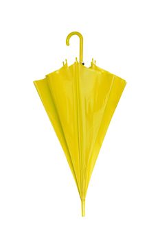 Yellow umbrella isolated on a white background