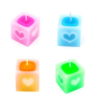 Candle with heart pattern for Saint Valentine's day.