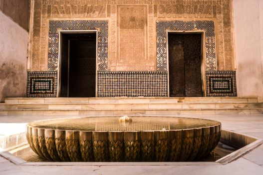 Fountain in the Alhambra arabic palace