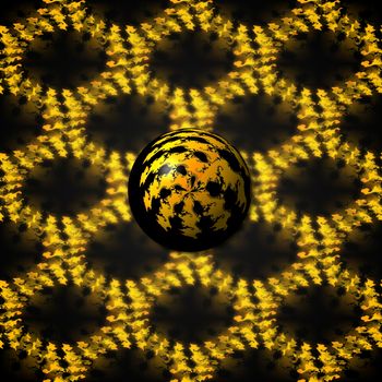 Small fractal Ball with a seamless background image.