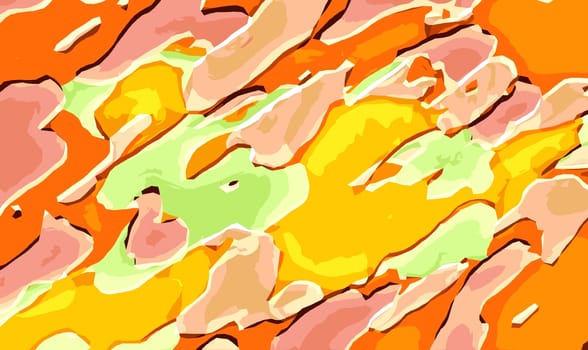 orange yellow and green camouflage painting abstract background