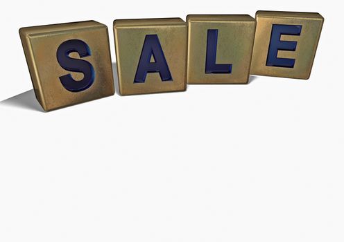 The SALE word made of blocks with letters