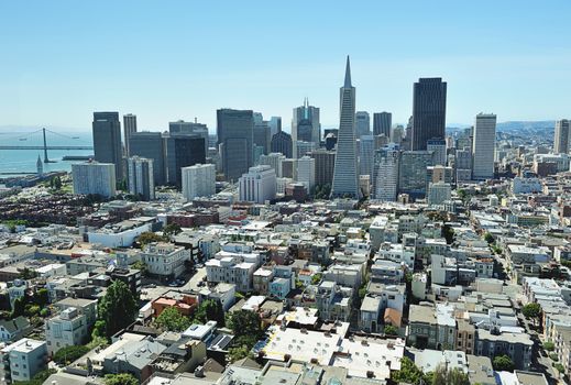 San Francisco city downtown landmark in day