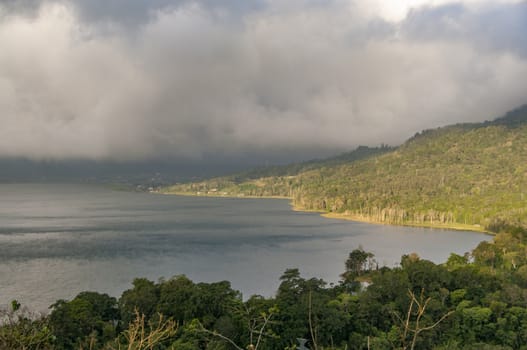 Bali, Indonesia. Panoramic view to Danau Tamblingan lake and Danau Buyan. Earth international day - April 22 2016. Environmental protection