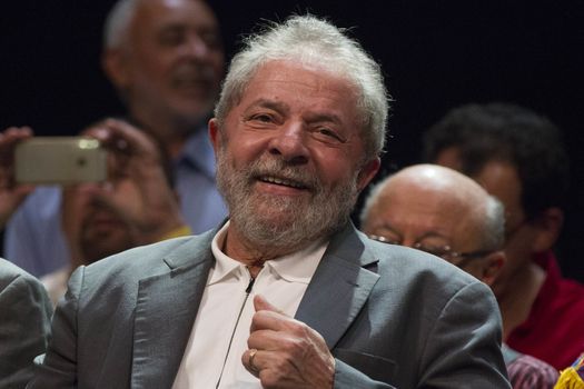 BRAZIL, Rio de Janeiro : Brazilian former President (2003-2011) Luiz Inacio Lula Da Silva delivers a speech during a rally in support of Brazilian President Dilma Rousseff in Rio de Janeiro, Brazil on April 11, 2016.A congressional committee on Monday recommended impeachment of Rousseff, setting the stage for a crucial vote in the lower house to decide whether she should face trial. 