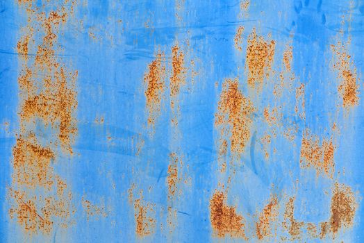 Blue metal texture with scratches and rust