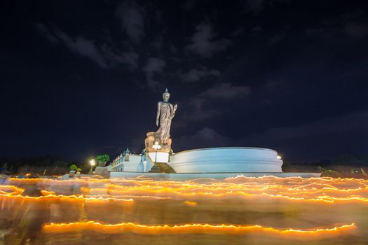 candle lit important visakha bucha the world. The Buddhist full moon day of the month of june.