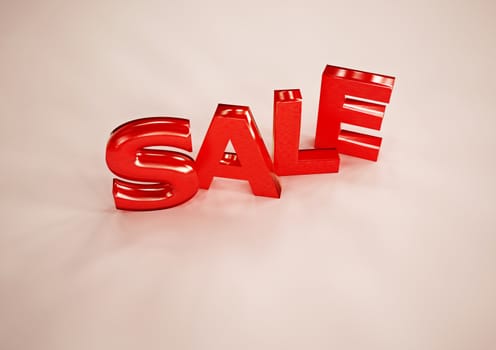 The dimensional word sale on a background. 3D illustration.
